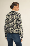 Black Leopard Button Sweater H50013