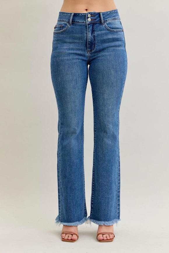 HW Bootcut Double Button WB & Fray Hem 82686REG