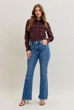 HW Bootcut Double Button WB & Fray Hem 82686REG