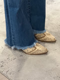 Corky’s Tex Mex Bootie- Tan Washed Denim