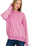 Acid Wash Fleece Oversized Pullover