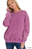 Acid Wash Fleece Oversized Pullover
