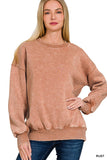 Acid Wash Fleece Oversized Pullover