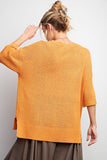 Orange Knitted Sweater Top