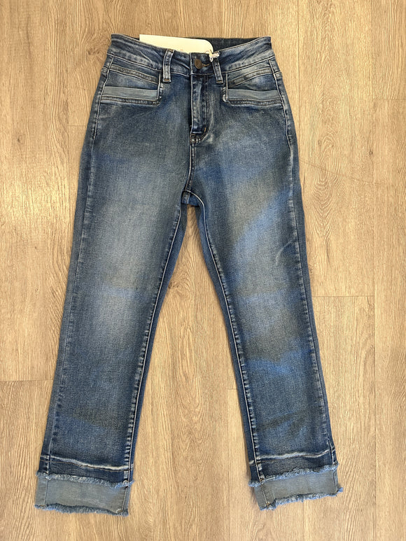 Everstretch Boyfriend Capri w/ Contrast Bottom