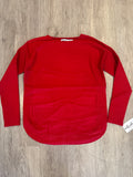 FX Cashmere 2-Pocket Scoop Neck Sweater- Crimson