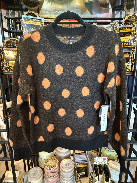 L/S CREW NK SWEATER-Black