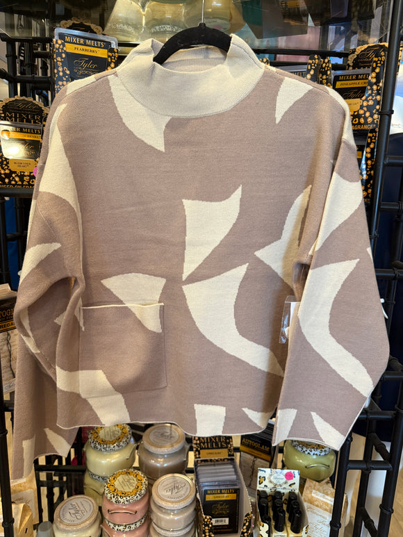 L/S MOCK NK SWEATER W/POCKET