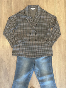 DOUBLE BREAST KNIT BLAZER