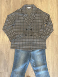 DOUBLE BREAST KNIT BLAZER