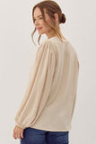 Oatmeal V-Neck Top