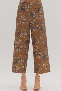 Caramel Floral Mid-rise Ankle Pant P27819