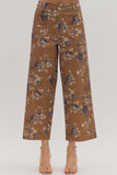 Caramel Floral Mid-rise Ankle Pant P27819
