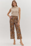 Caramel Floral Mid-rise Ankle Pant P27819