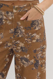 Caramel Floral Mid-rise Ankle Pant P27819