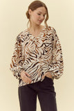 Toffee Zebra Print Top