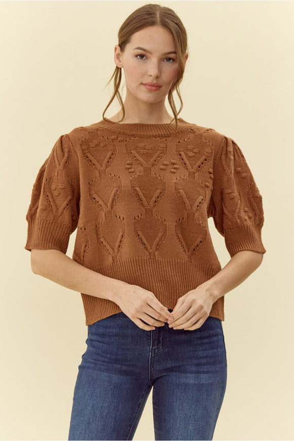 Toffee Crochet Sweater