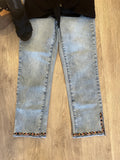 AUDREY SLIM CROP W/ FANCY EMBROIDERY