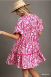 Magenta Paisley Print Dress