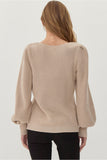 Taupe Textured Knit Sweater/Top