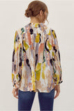 Lime Mix Watercolor Print Top
