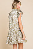 Sage Leopard Print Dress