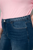 BRAIDED WAIST BOOTCUT JEANS - CURVY