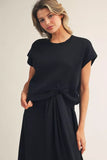Navy Sweater w/ Knot Detail G15760