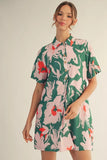 Jade Print Tropical Floral Dress H50262