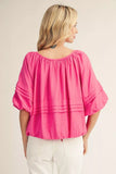 Fuchsia Top w/ Elastic Waist H50230