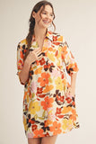 Ivory Floral Print Shift Dress G15411