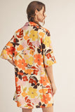 Ivory Floral Print Shift Dress G15411