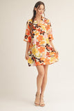 Ivory Floral Print Shift Dress G15411