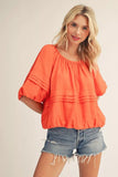 Orange Top w/ Elastic Waist H50230