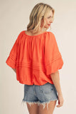 Orange Top w/ Elastic Waist H50230