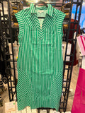 Green Stripe V-Neck Maxi D30356