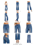 Distressed Hem Denim Pants-Zenana 9594MM
