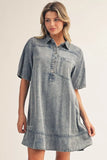 Denim Button Up Dress R7070