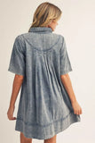 Denim Button Up Dress R7070
