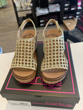Corky’s Carley Wedge- Gold Woven 2