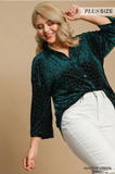 Umgee Button Down Collared Top- Hunter Green
