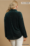 Umgee Button Down Collared Top- Hunter Green