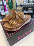 Corky’s Told You So Wedge- Cognac Distressed