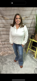 Lulu-B Half Zip Pullover- CRM