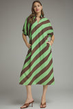 Green/Brown Diagonal Stripe Dress D30632