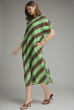 Green/Brown Diagonal Stripe Dress D30632