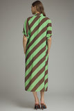 Green/Brown Diagonal Stripe Dress D30632