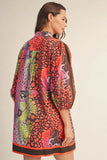 Multi Leopard Floral Dress G51101
