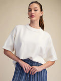 Everyday Sweater Elbow-Length Sleeves Seam Detail- Taupe GSW9968