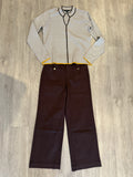 L/S SPLIT NK SWEATER W/TIPING- Oatmeal